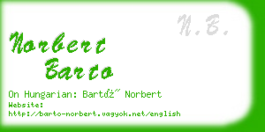 norbert barto business card